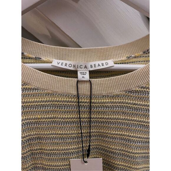 Veronica Beard Boise Sweater in Yellow Multi sz XL NWT - Picture 5 of 8